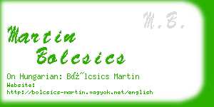 martin bolcsics business card